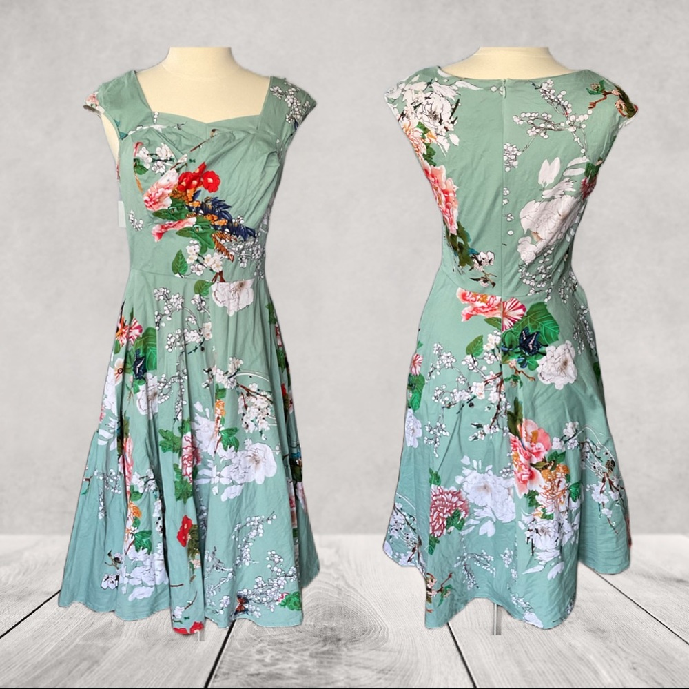 Audrey Hepburn Style 1950s Vintage Rockabilly Swing Dress